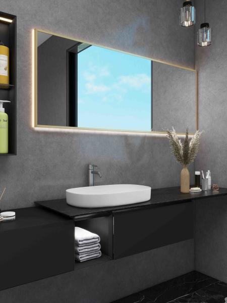 Custom LED Bathroom Mirror Light Fixture for Hotel Renovation Projects with Dimmable Touch Sensor and IP44 Waterproof Ratingality Settings