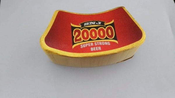 Printed aluminium foil beer neck label Embossed Printed Beer Bottle Foil Labels for packing printing self adhesive alumi