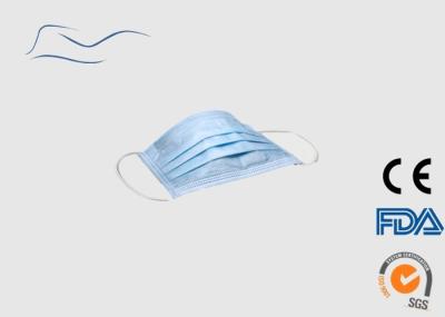 Surgical Blue Disposable Face Mask Ear Loop / Ties Style Liquid Proof