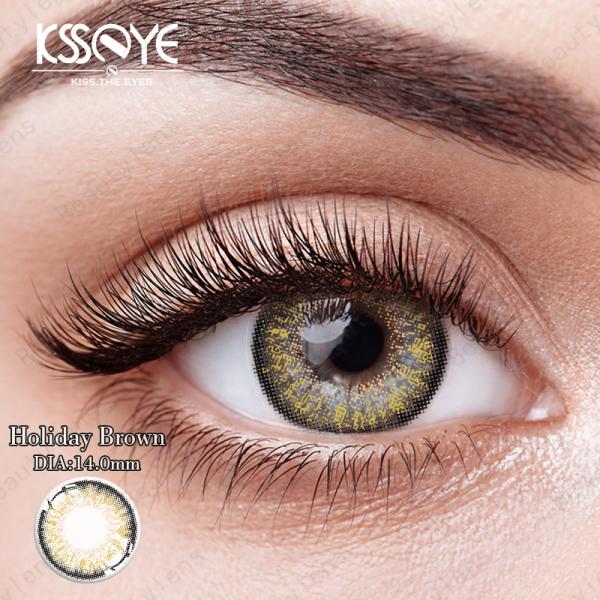 Holiday Brown Blue Grey 1 Year Soft Color Contact Lens Fast Delivery