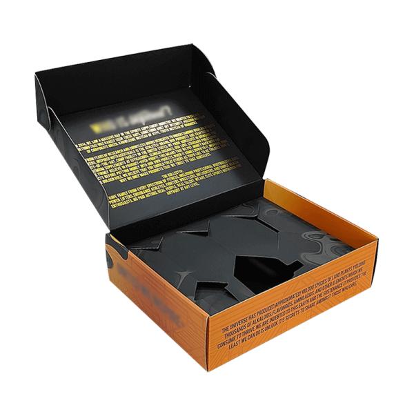 Logotipo personalizado Acceptable Papel negro, cremallera, embalaje ondulado, caja de correo de envío