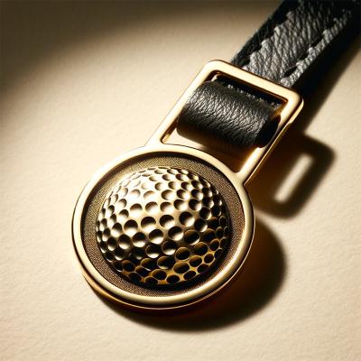 Customized Golf Tag in Metallic Material for Club Gold Round Hanging Metal Golf Bag Tag