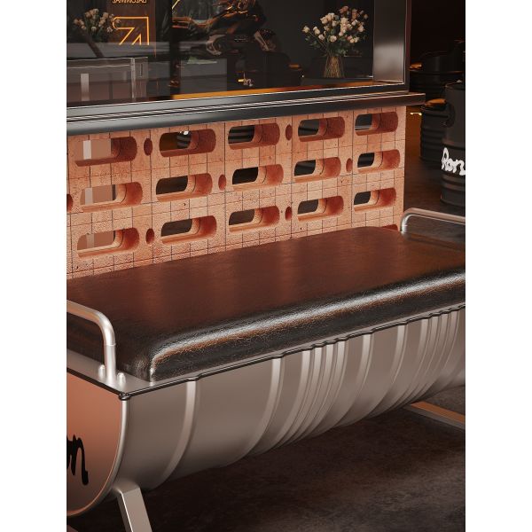 Customized Oil Barrel Bench Iron Cafe Bar Bench Industrial Style