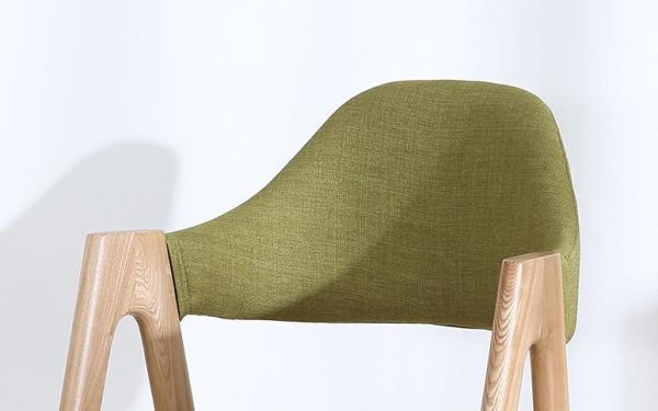 Nordic fashion creative solid wood dining chair cloth art leisure chair simple back armchair coffee restaurant A chair