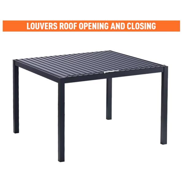 Small courtyard garden shutters with retractable awning