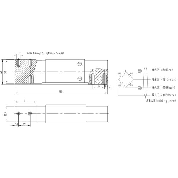 5 - датчик Multi ячейки загрузки масштаба легированной стали ряда 200Kg электронный веся
