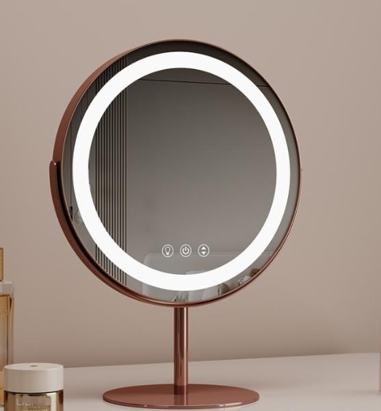 LED Makeup Mirror with Smart Touch Buttons USB Charging Interface and PVC Backboard for Personal Beauty