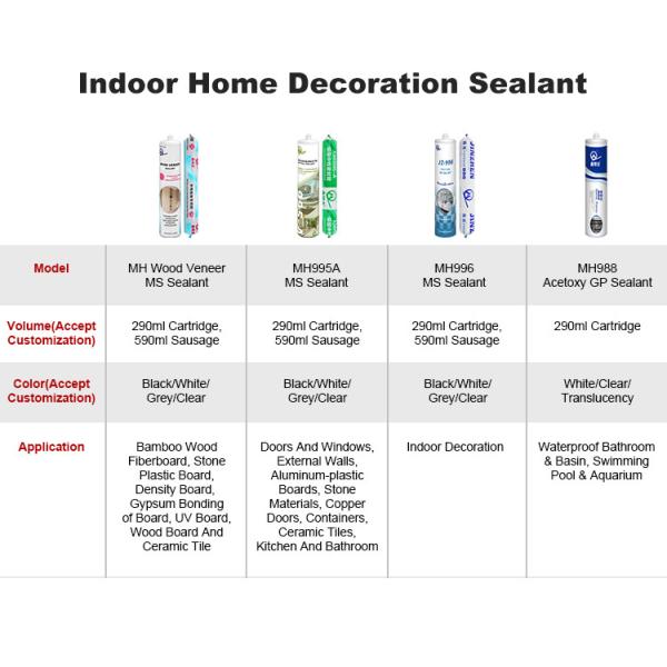 MH988 Acetic GP Sealant 300ml Cartridge Versatile Multipurpose Silicone Adhesive