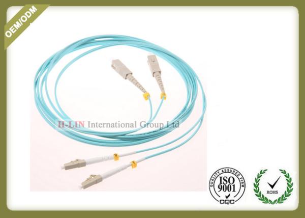 LC - SC OM3 Fiber Optic Patch Cord Multimode Duplex 30m 50/125 10Gb Aqua