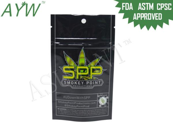 Black Inside Foil Weed Smell Proof Bags FDA For Refill Pack FDA / VMPET
