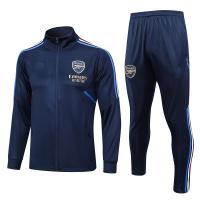 Desgaste do treinamento do futebol do poliéster dos azuis marinhos do fato de esporte do treinamento do futebol da sarja
