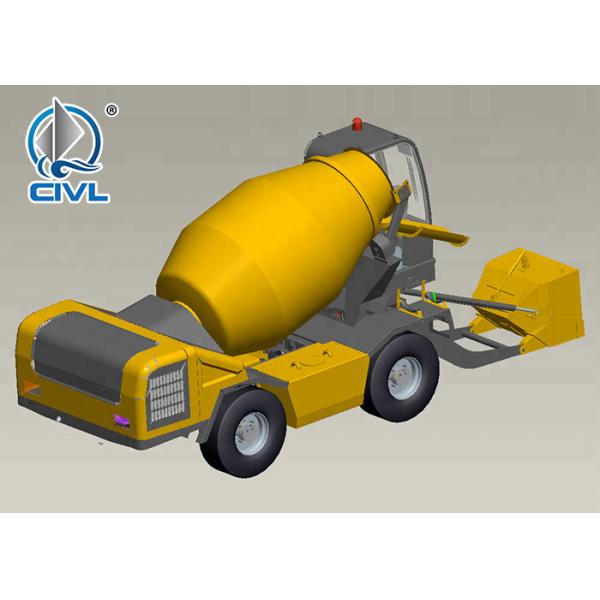4 Cubic Meters Self Loading Concrete Mixing Equipment With New Condition Yellow Color