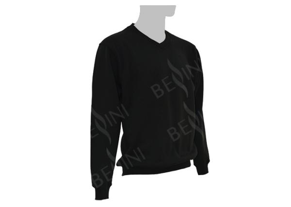 Custom Made V Neck Work Shirts , Men'S 65%Polyester 35% Cotton Fleece Shirt