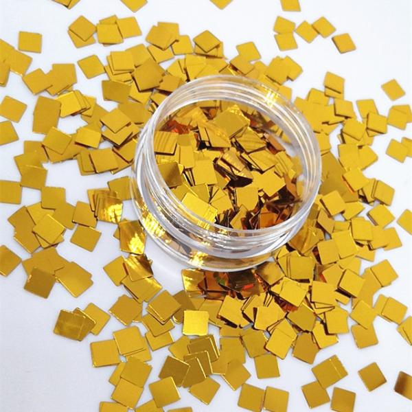 Customized Logo Acceptable 5*5 Golden Square Glitter Sequin Sheet with Customized Color and Logo