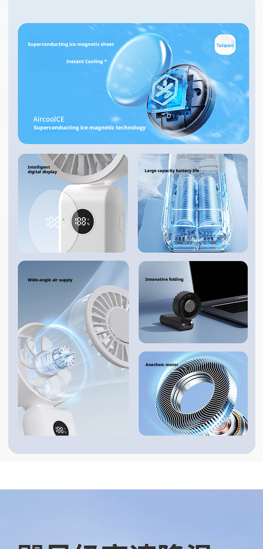 Digital Display Foldable Handheld FanMini Portable USB Fan for Home and Travel