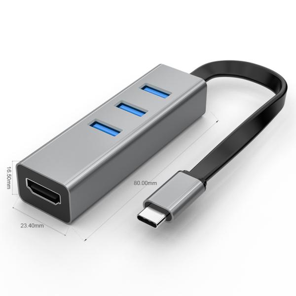 Flexible USB C Cable Adding an Expansion USB A HUB And 4K Video HDMI