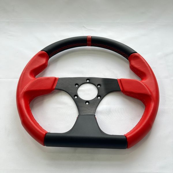Flat Red Microfiber Leather Dragster Racing Steering Wheels PC Sim Gaming
