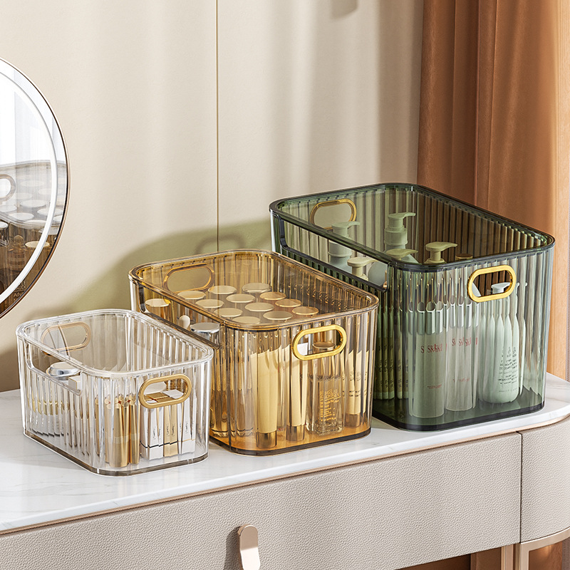 Clear Desktop Makeup Organizer Skincare Jewelry Storage Display Case