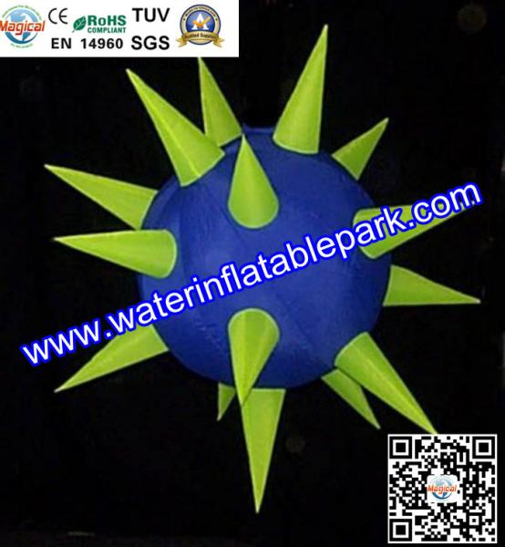 Lighting Inflatable Spiky Star Decoration , Inflatable Spiky Ball