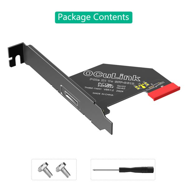PCI-E 4.0 x1 to Oculink SFF-8611/8612 Adapter with SFF-U.2 SSD Conversion and Wide OS Compatibility