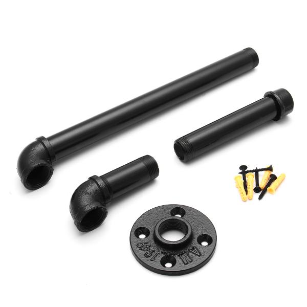 Черная промышленная железная труба Настенная одежда Рельсовый пальто Полотенце Хранилище Винтажная стойка Ткань вешалка Поставка