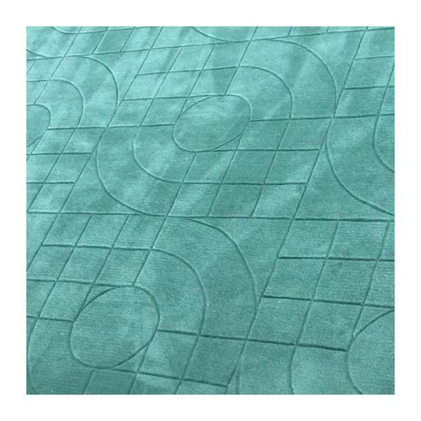 Handmade Turkish Silk Marine Carpet with Customized Trellis Pattern and Craftsmanship