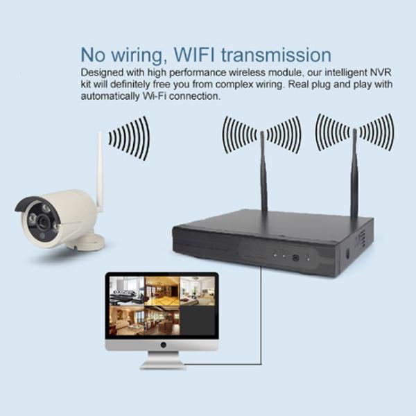 Night Vision 2MP WiFi CCTV Camera Kit , 4PCS Wireless Outdoor Cctv Camera Kits