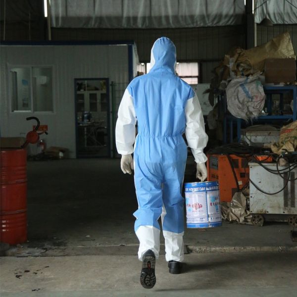 CE Category III Certified Type 5/6 Protective Coverall with Breathable SMS Back Panel for Enhanced Safety