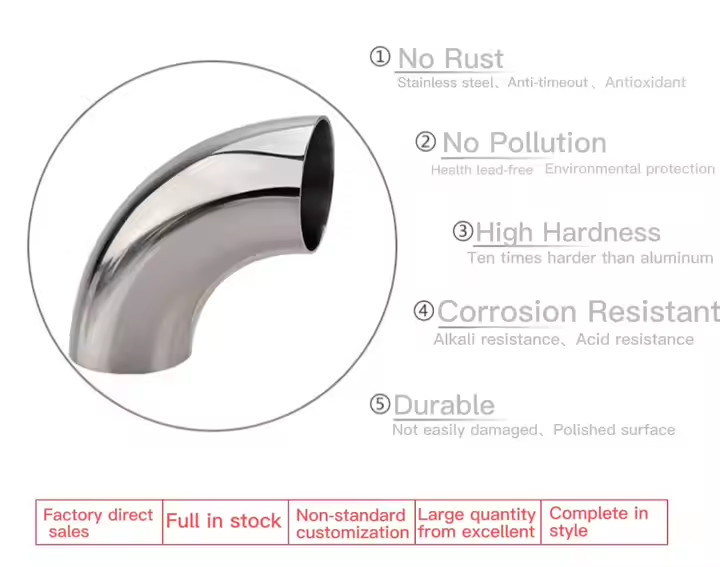 Stainless Steel Elbow 90 Degree Bend Connector Ideal for Chemical Processing and Water Treatment Pipelines
