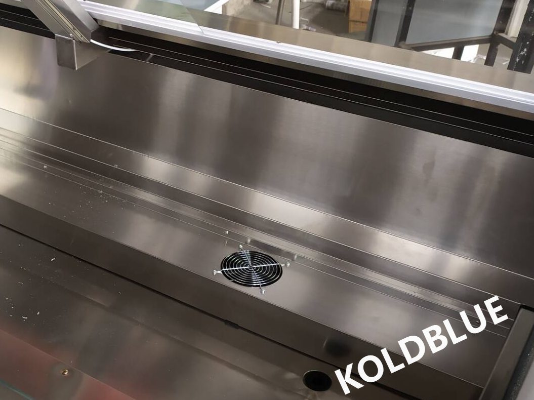 2500mm Curved Meat Display Counter with Steel Bumper & Customisable Cabinet Colour