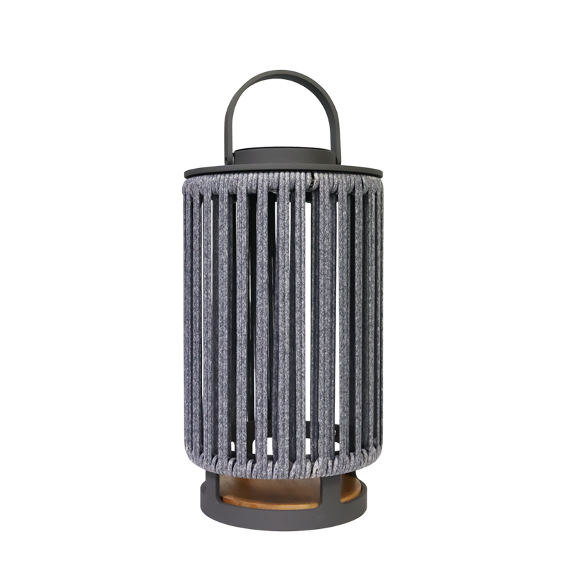 Solar Tabletop Lantern with Vertical Shade for Outdoor Dining Projects