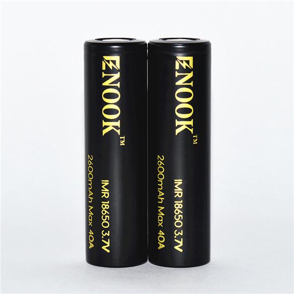 Enook high discharge rate 18650 rechargeable battery 2600mah 20A  battery cell 3.7V