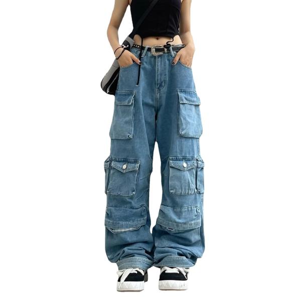 Cotton Denim Oversized Hiphop Embroiled Baggy Loose Men's Jeans for Sustainable Style