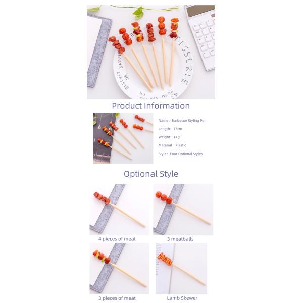 Simulated Barbecue Kebabs Meatball Creative Ball Pen Fun Refillable Toy Ballpoint Pen
