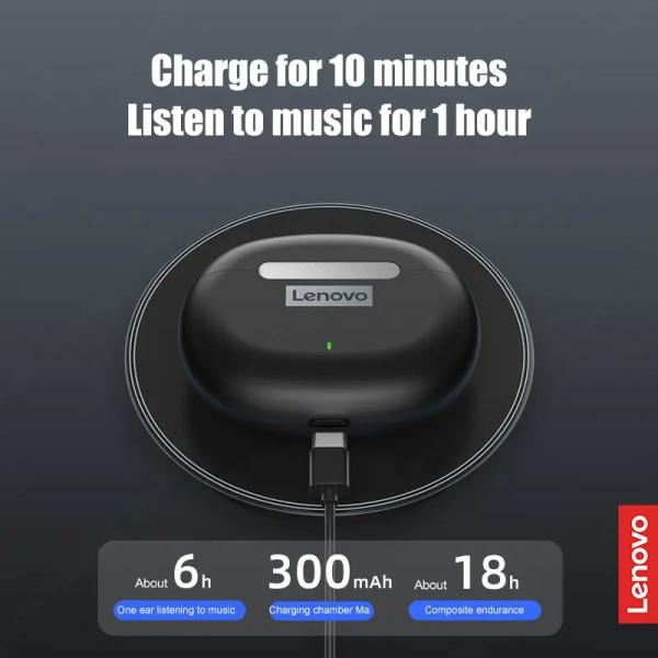 Lenovo LP3 TWS Wireless Earbuds Semi Wireless In Ear Earphones Noise Reduction