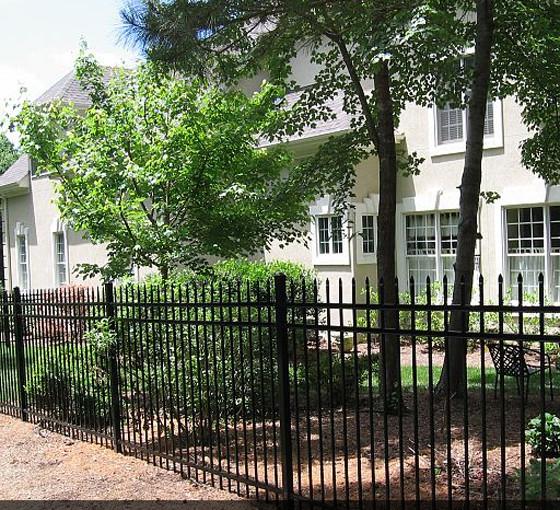 2.4mL* 1.8mH Black Steel Fence For Home / School Beautiful Appearance
