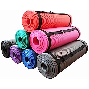 Extra Thick Yoga Mat for Women Men Kids, Professional TPE Yoga Mats, Workout Mat with Carrying Strap Yoga, Pilates