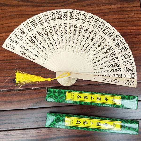 [I AM YOUR FANS] Wedding Gift Spanish Wood Hand Fans Wooden Fans for Weddings