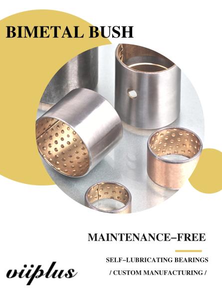 CuPb10Sn10 Bimetal Bushing , Flanged Bimetal Steel Bearings By Size