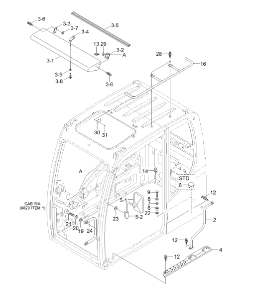 71N847101 71N8-47101 HYUNDAI Excavator Cab Mirror For Excavator Spare Parts