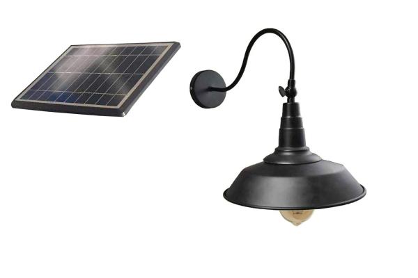 4W Outdoor Solar Powered Gooseneck Barn Light IP44 2700K - 3100K