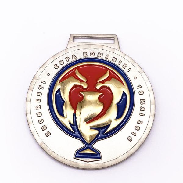 Logo Custom Metal Medals 60mm Antique Gold Silver Medal With Ribbons