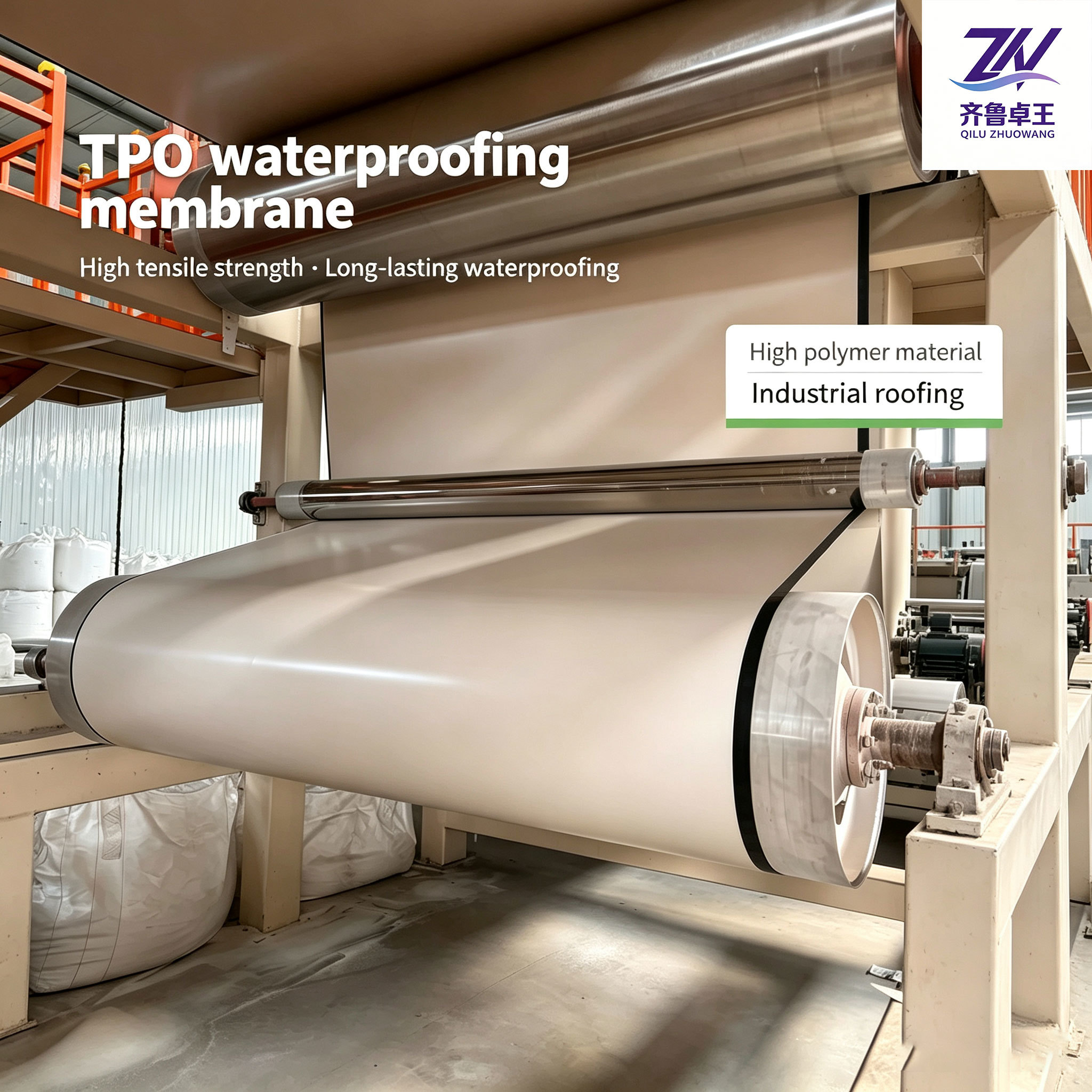 White TPO Single Ply Roof Membrane, Heat Weldable