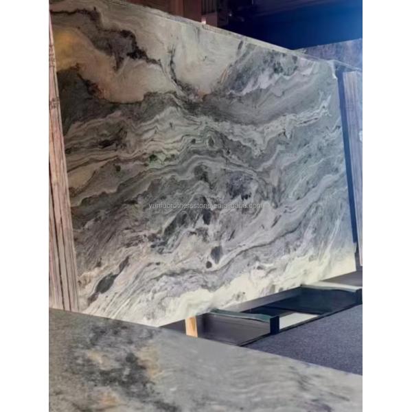 Modern Ink Painting Marble Big Slab Honed Grey Wall Panel and Kitchen Countertop Tile