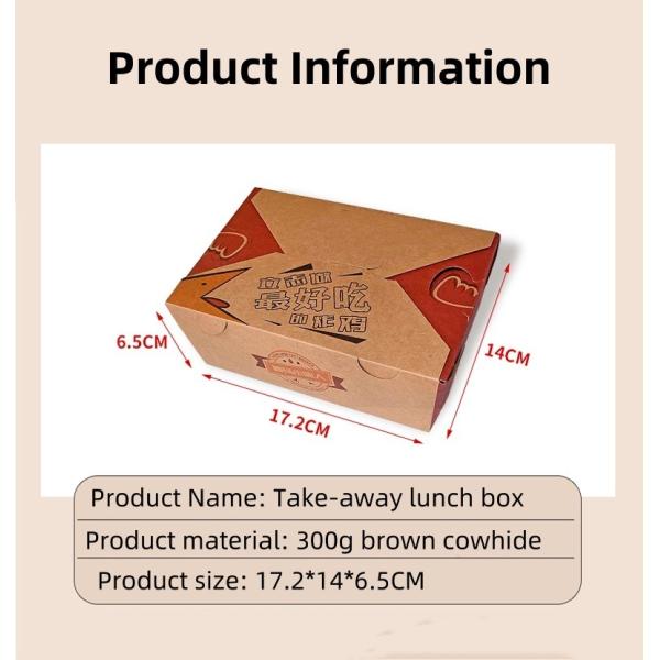 Disposable Takeout Kraft Paper Meal Prep Food Container for Fruit Vegetable Box Lunch