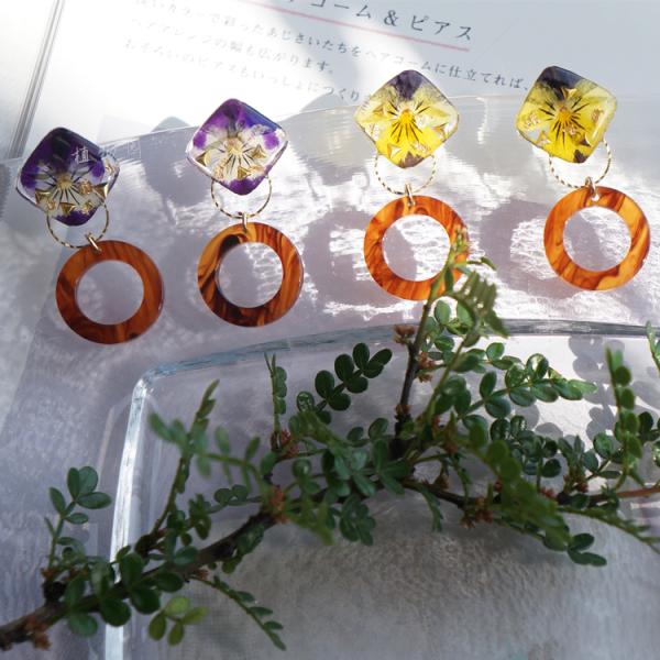 Lilac Ball Dream Catcher Mixed Flowers Handmade Artificial Jhumke Earring Jewellery Accessories