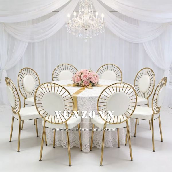 Wholesale Round Back Dining Stainless Steel Wedding Luxury Event Chair