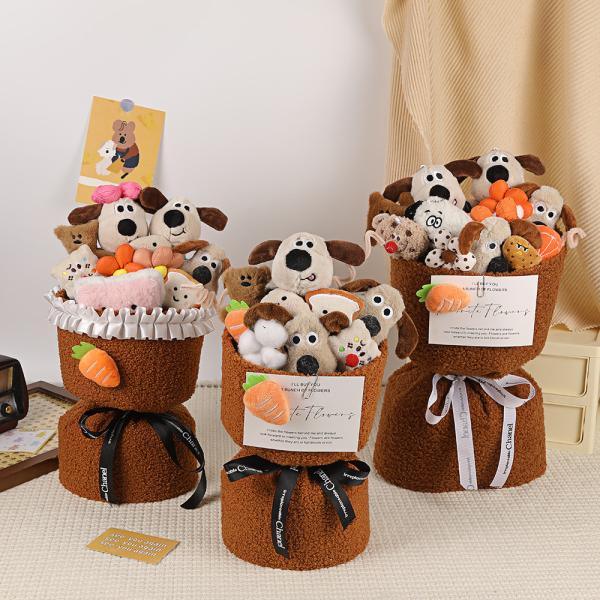 Bouquet de poupée en boucle pour petite amie Bestie Enfants Journée de l'étudiant Cadeau 520 Cérémonie d'adulte