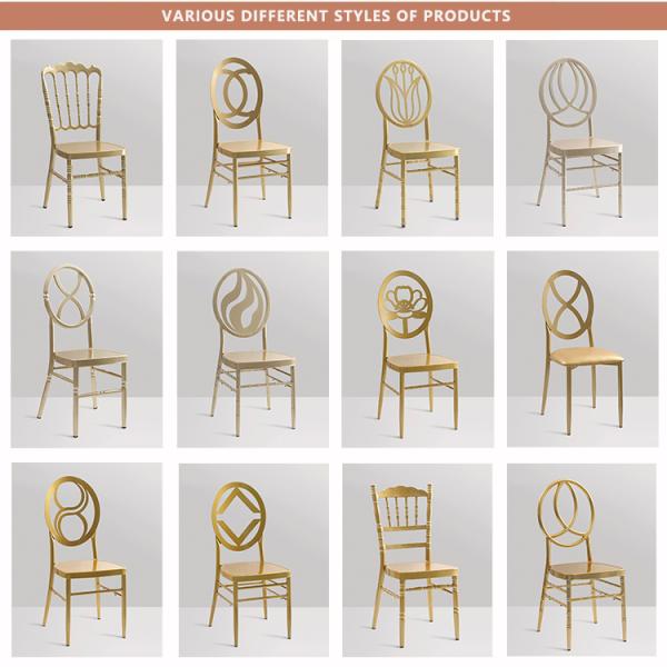 Stainless Steel Banquet Wedding Chair Rose Gold Diamond Back Hotel