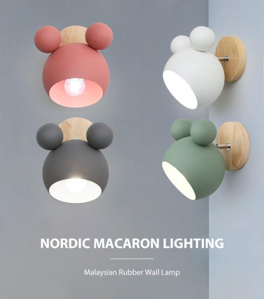 Modern Bedroom Stairs Led Light Mickey Mouse E27 Bulb Wall Lamp (WH-OR-13）